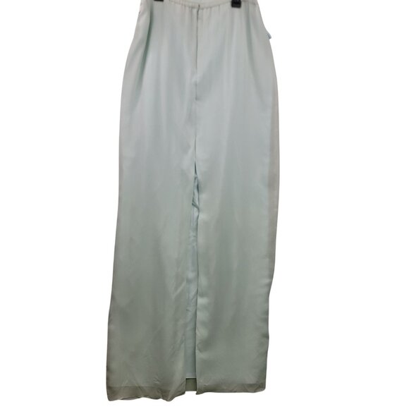 VTG Deadstock Shanghai Nites Long Light Blue 100% Silk Maxi Skirt Sz 8 *Callout - Picture 2 of 11